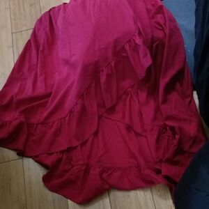 Elegant Red Ruffled Skirt Western Wear